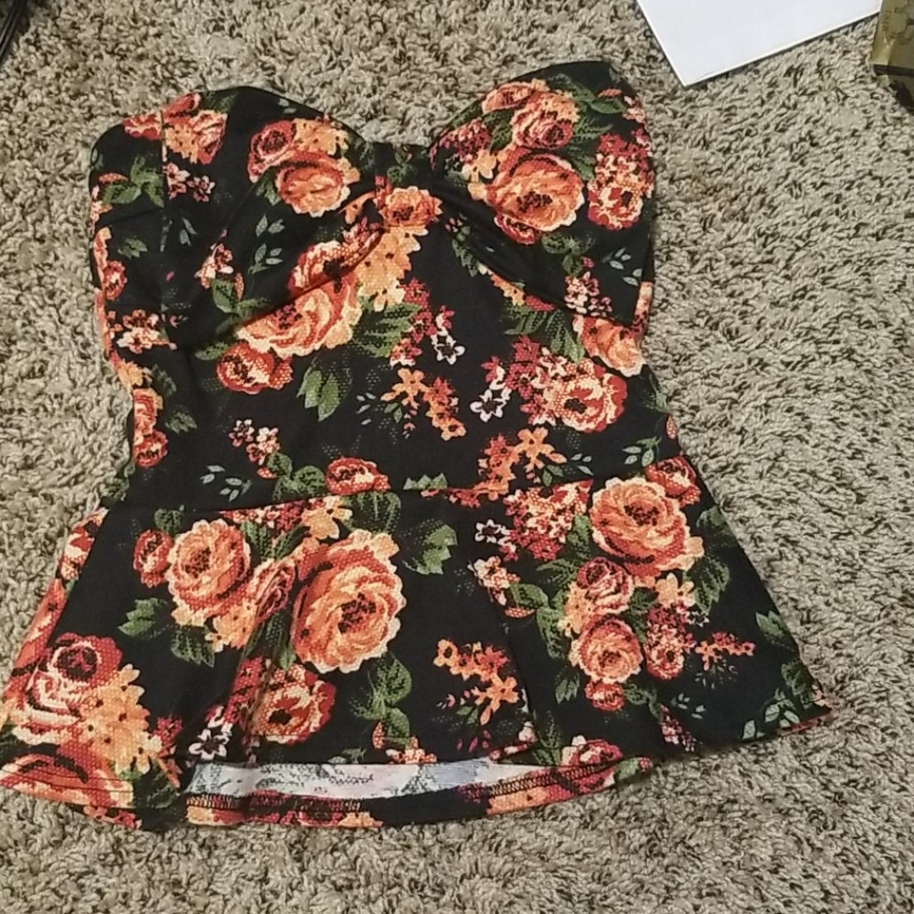 Peplum tube top